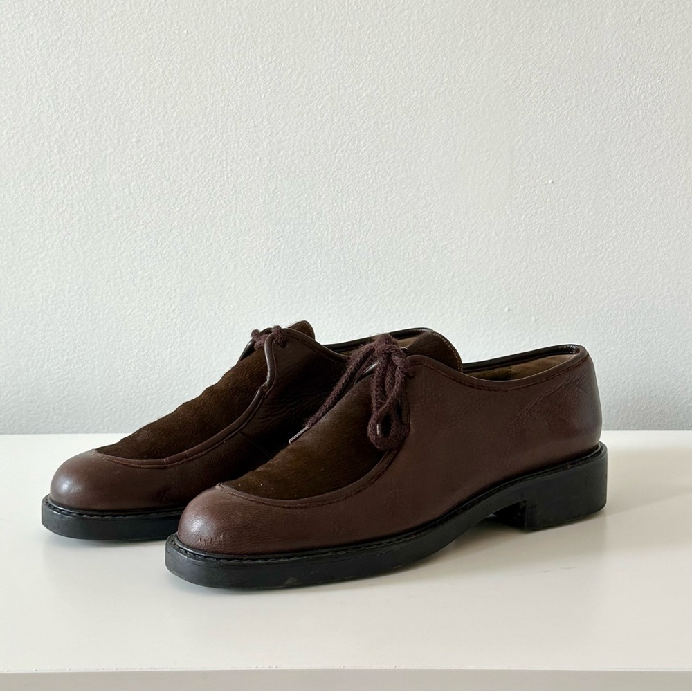 VINTAGE Yves Saint Laurent late 70s/80s calf hair brogues